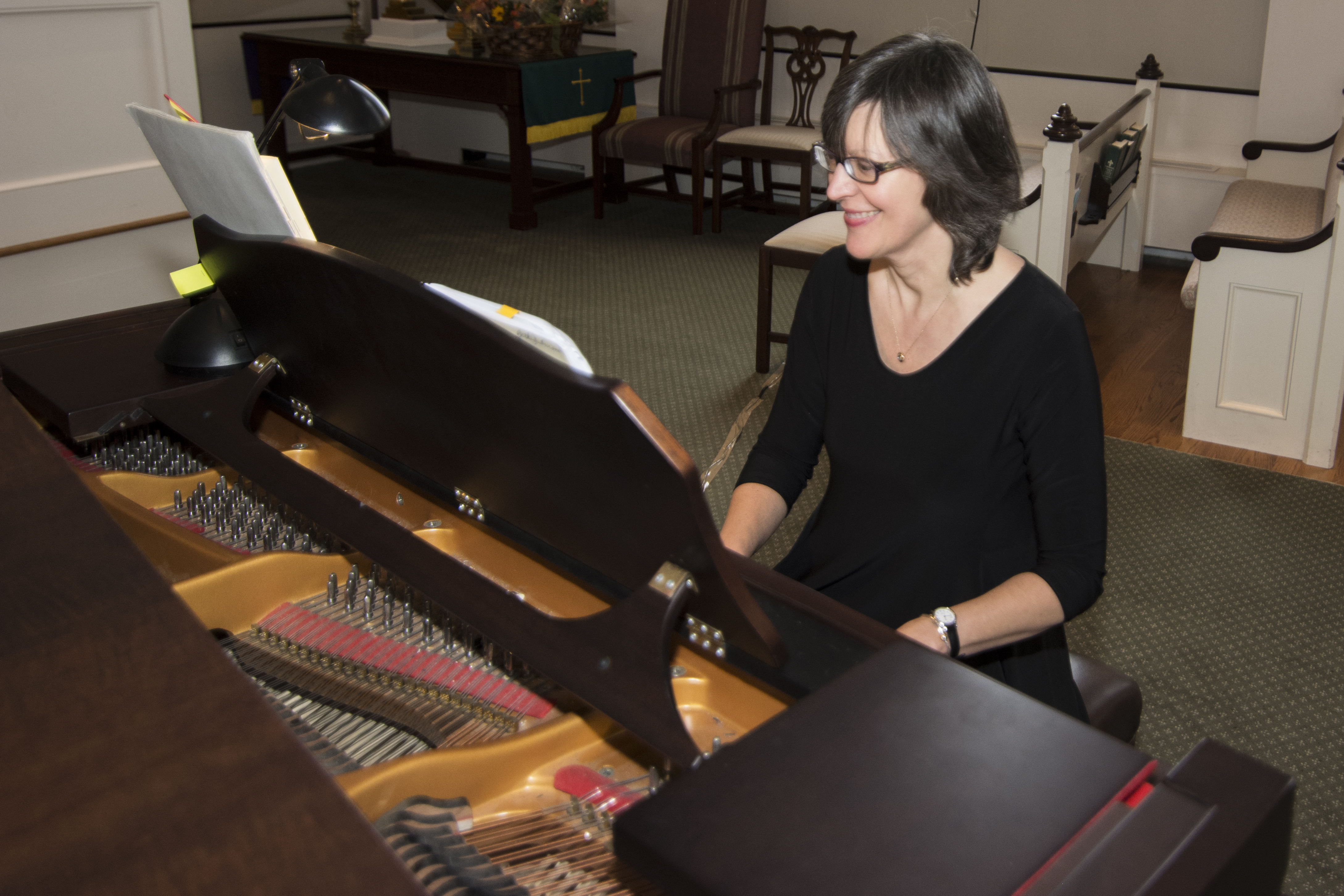 Accompanist Beth Dubuisson at the piano